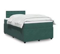 vidaXL – Sommier à lattes et matelas rembourré velours vert foncé 120x190 cm Adulte