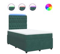 vidaXL Boxspring met matras fluweel donkergroen 120x190 cm3294595 Vert G