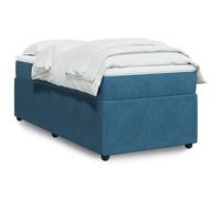 Vidaxl Sommier À Lattes De Lit Et Matelas Bleu Foncé 80x200 Cm Velours Multicolore