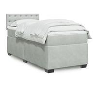 vidaXL Sommier à lattes et matelas rembourré Velours Gris clair 100x200 cm