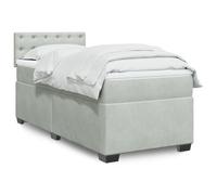 Vidaxl Sommier À Lattes De Lit Et Matelas Gris Clair 100x200cm Velours Multicolore