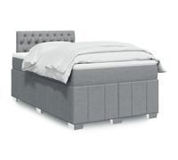 vidaXL Sommier à lattes de lit et matelas gris clair 120x190 cm tissu 3287014 Gris G