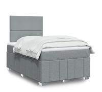 vidaXL Sommier à lattes de lit et matelas gris clair 120x190 cm tissu