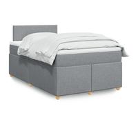 vidaXL Sommier à lattes de lit et matelas gris clair 120x190 cm tissu