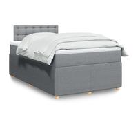 vidaXL Sommier à lattes de lit et matelas gris clair 120x190 cm tissu