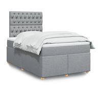 vidaXL Sommier à lattes de lit et matelas gris clair 120x190 cm tissu 3293526 Gris G