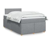 vidaXL Sommier à lattes de lit et matelas gris clair 120x190 cm tissu 3286612 Gris G