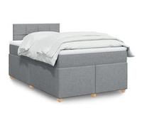 vidaXL Sommier à lattes de lit et matelas gris clair 120x190 cm tissu Multicolore