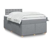 vidaXL Sommier à lattes de lit et matelas gris clair 120x190 cm tissu 3286633 Gris G