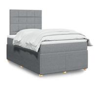 vidaXL Sommier à lattes de lit et matelas gris clair 120x190 cm tissu 3291995 Gris G