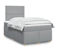 vidaXL Sommier à lattes de lit et matelas gris clair 120x190 cm tissu 3293512 Gris G