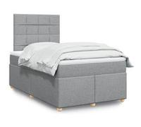 vidaXL Sommier à lattes de lit et matelas gris clair 120x190 cm tissu 3293519 Gris G