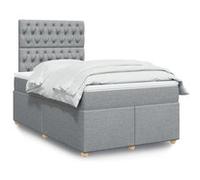 vidaXL Sommier à lattes de lit et matelas gris clair 120x190 cm tissu
