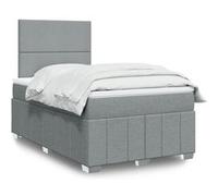 vidaXL Sommier à lattes de lit et matelas gris clair 120x190 cm tissu 3293900 Gris G