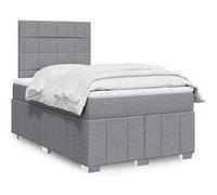 vidaXL Sommier à lattes de lit et matelas gris clair 120x190 cm tissu