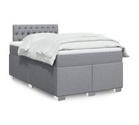 vidaXL Sommier à lattes de lit et matelas gris clair 120x190 cm tissu