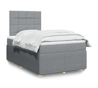 vidaXL Sommier à lattes de lit et matelas gris clair 120x190 cm tissu Multicolore