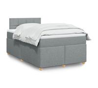 vidaXL Sommier à lattes de lit et matelas gris clair 120x190 cm tissu Multicolore