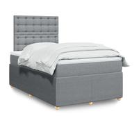 vidaXL Sommier à lattes de lit et matelas gris clair 120x190 cm tissu Multicolore