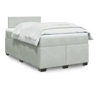 vidaXL Sommier à lattes de lit et matelas Gris clair 120x200cm Velours 3286276 Gris G