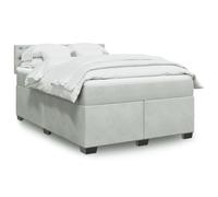 vidaXL Sommier à lattes de lit et matelas Gris clair 140x190cm Velours
