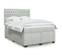 vidaXL Sommier à lattes de lit et matelas Gris clair 140x190cm Velours