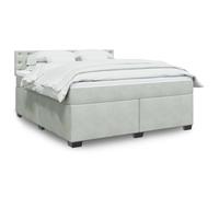 Vidaxl Sommier À Lattes De Lit Et Matelas Gris Clair 180x200cm Velours Multicolore