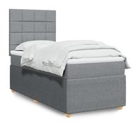 vidaXL Sommier à lattes de lit et matelas Gris clair 90x190 cm Tissu