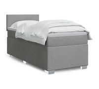 vidaXL Sommier à lattes de lit et matelas Gris clair 90x190 cm Tissu