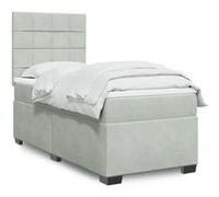 vidaXL Sommier à lattes de lit et matelas Gris clair 90x190 cm Velours 3290786 Gris G