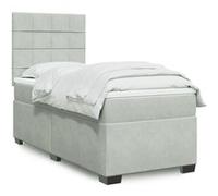 vidaXL Sommier à lattes de lit et matelas Gris clair 90x200 cm Velours 3290810 Gris G