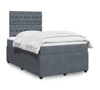 vidaXL Sommier à lattes de lit et matelas gris foncé 120x190cm velours