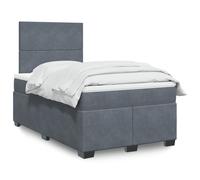 vidaXL Sommier à lattes de lit et matelas gris foncé 120x190cm velours