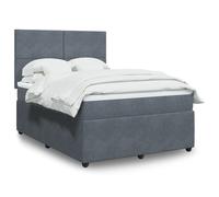 vidaXL Sommier à lattes de lit et matelas Gris foncé 140x190cm Velours
