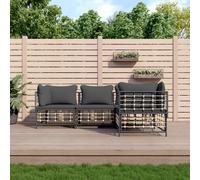 Vidaxl Sommier À Lattes De Lit Et Matelas Gris Foncé 140x190cm Velours Multicolore