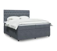 vidaXL Sommier à lattes de lit et matelas Gris foncé 200x200cm Velours