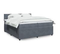 vidaXL Sommier à lattes de lit et matelas Gris foncé 200x200cm Velours