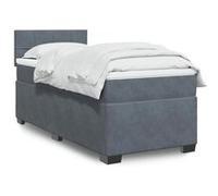 vidaXL Sommier à lattes de lit et matelas Gris foncé 80x200 cm Velours, lit, lit à plate-forme, lit à panneaux, meuble de 3288463 Gris G
