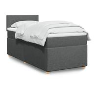 vidaXL Sommier à lattes de lit et matelas Gris foncé 90x190 cm Tissu