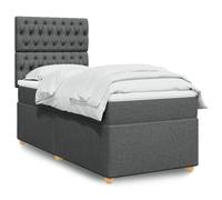 vidaXL Sommier à lattes de lit et matelas Gris foncé 90x190 cm Tissu