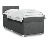 vidaXL Sommier à lattes de lit et matelas Gris foncé 90x190 cm Tissu 3288044 Gris G