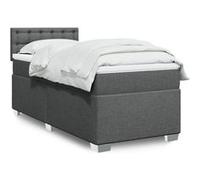vidaXL Sommier à lattes de lit et matelas Gris foncé 90x190 cm Tissu 3288058 Gris G