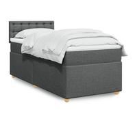 vidaXL Lit boxspring avec matelas gris foncé 90x190 cm Tissu