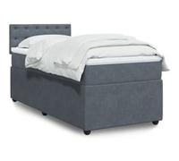vidaXL Sommier à lattes de lit et matelas Gris foncé 90x190 cm Velours