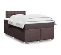 vidaXL Sommier à lattes de lit et matelas marron foncé 120x190cm tissu
