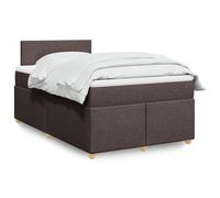 vidaXL Sommier à lattes de lit et matelas marron foncé 120x190cm tissu