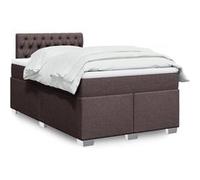 vidaXL Sommier à lattes de lit et matelas marron foncé 120x190cm tissu marron foncé G