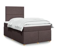 Vidaxl Sommier À Lattes De Lit Et Matelas Marron Foncé 120x190cm Tissu Multicolore