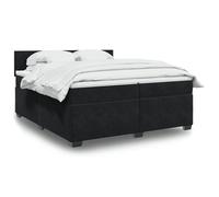vidaXL Sommier à lattes de lit et matelas Noir 200x200 cm Velours