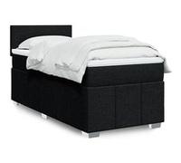 vidaXL Sommier à lattes de lit et matelas Noir 80x200 cm Tissu 3286890 Noir G